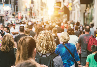 People walking around in New York